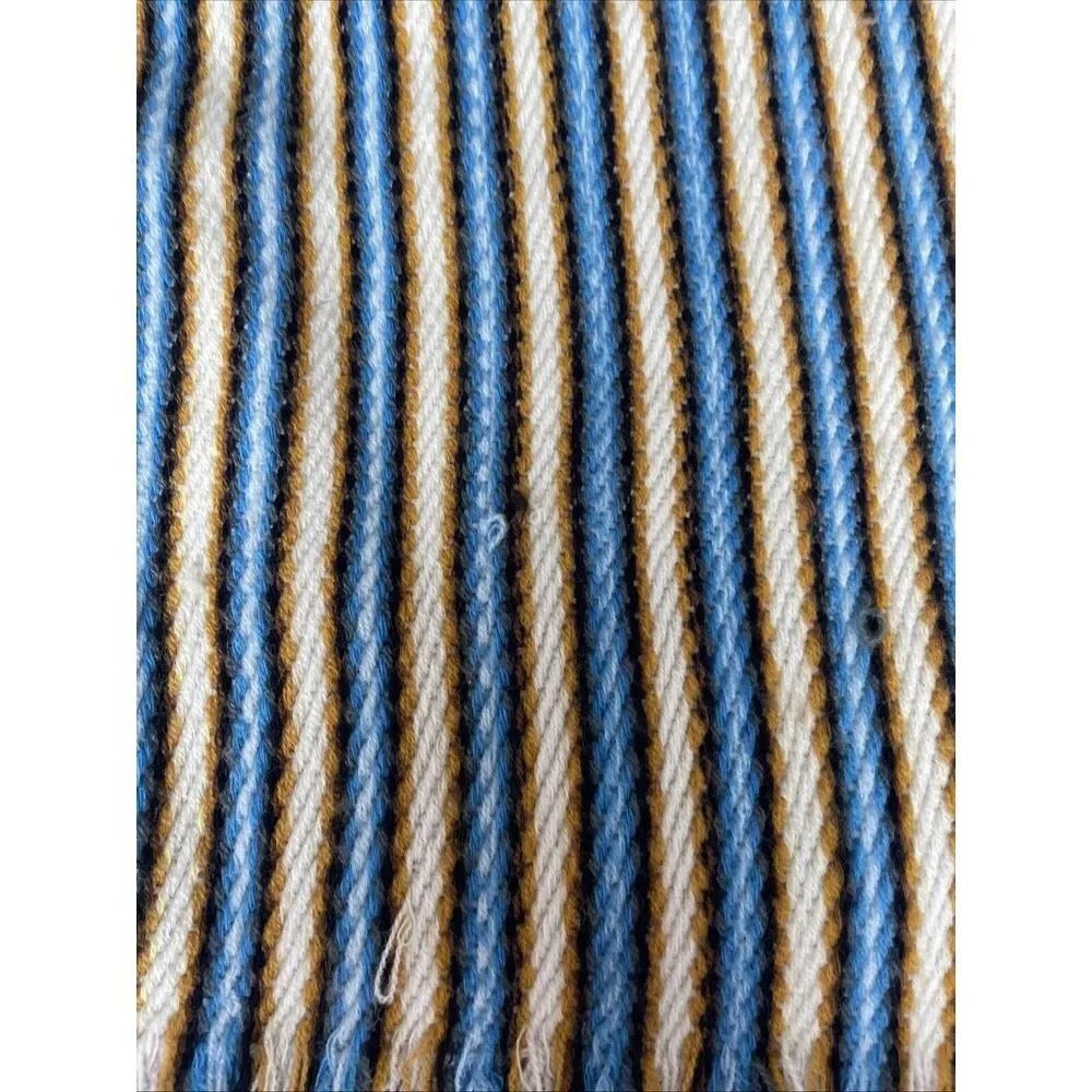 Vintage Mexican Kids Serape Pancho Blue‎ Gold Stripe Open Sides Slip On 22